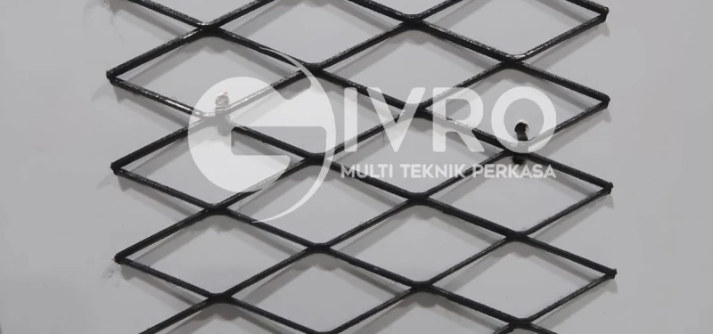 Jaring Besi Baja Expanded Metal Type D1620 dan Type F1628 Tebal 1,6 mm Ukuran 1,2 x 2,4 Meter