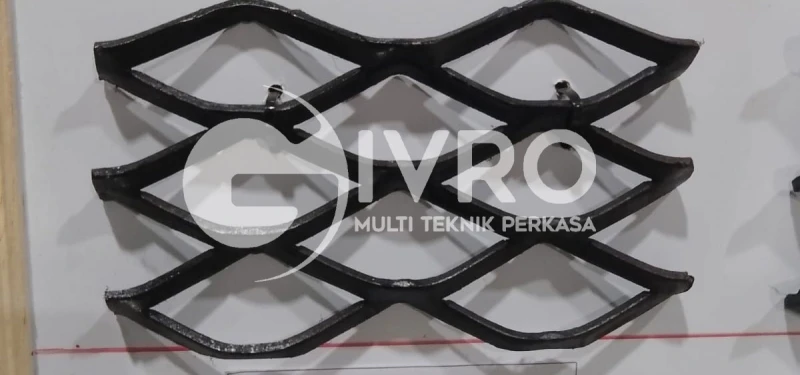 Jaring Besi Baja Expanded Metal Type F3035, G3045 dan GM30080 Tebal 3 mm Ukuran 1,2 x 2,4 Meter